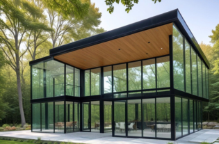 Ultra-Modern Glass House Front Design