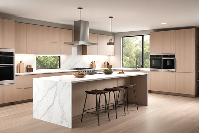 Integrated appliances parallel shaped kitchen.