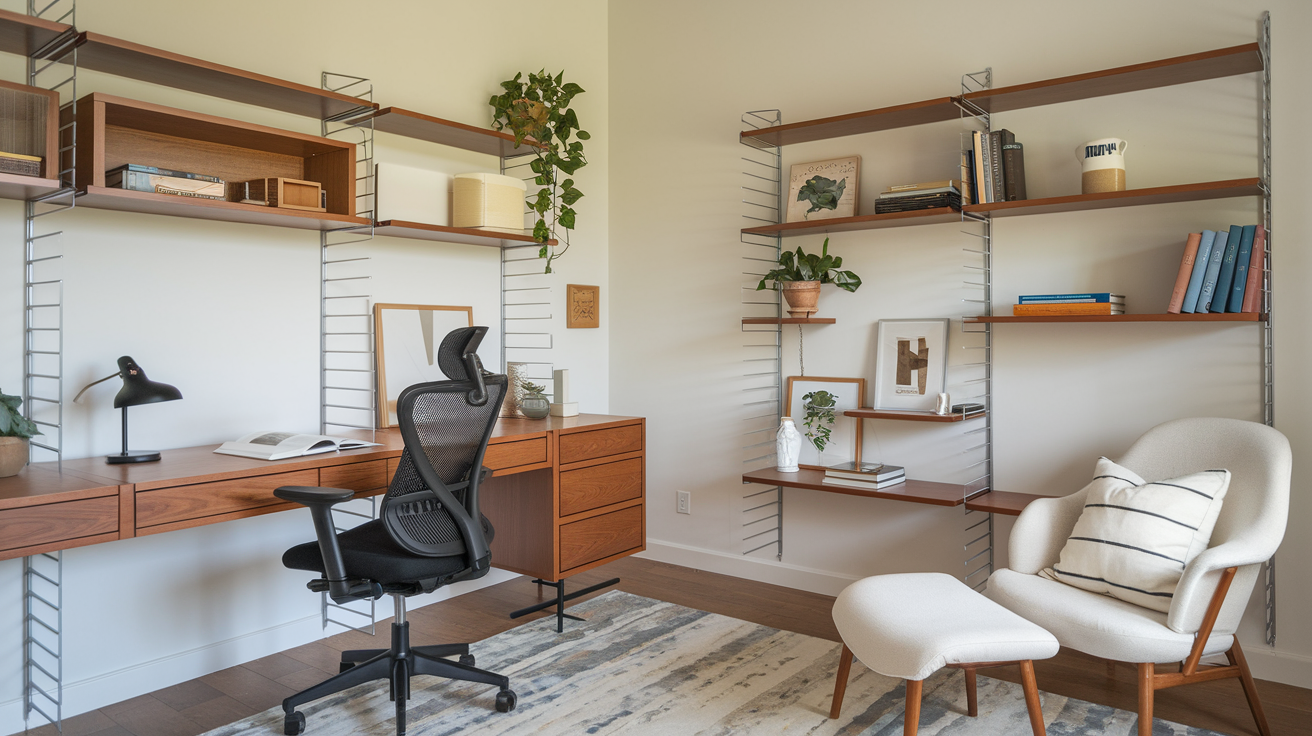 Aesthetic study room with furniture