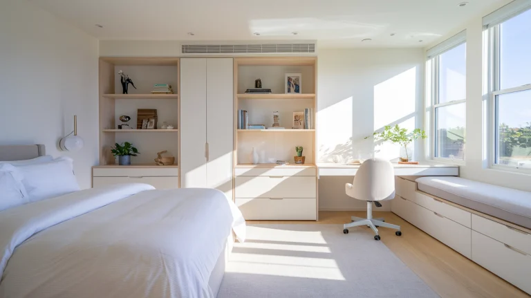 white screen bedroom design