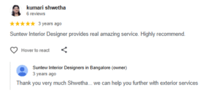 suntew interior designers in Bangalore reviews