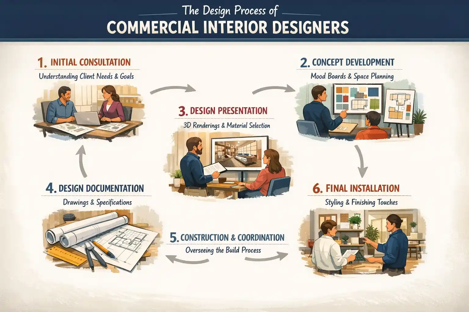 The Design Process of Commercial Interior Designers