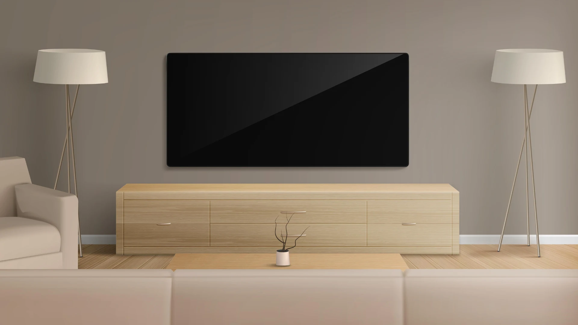 Wall-Mounted Minimal TV Unit Design