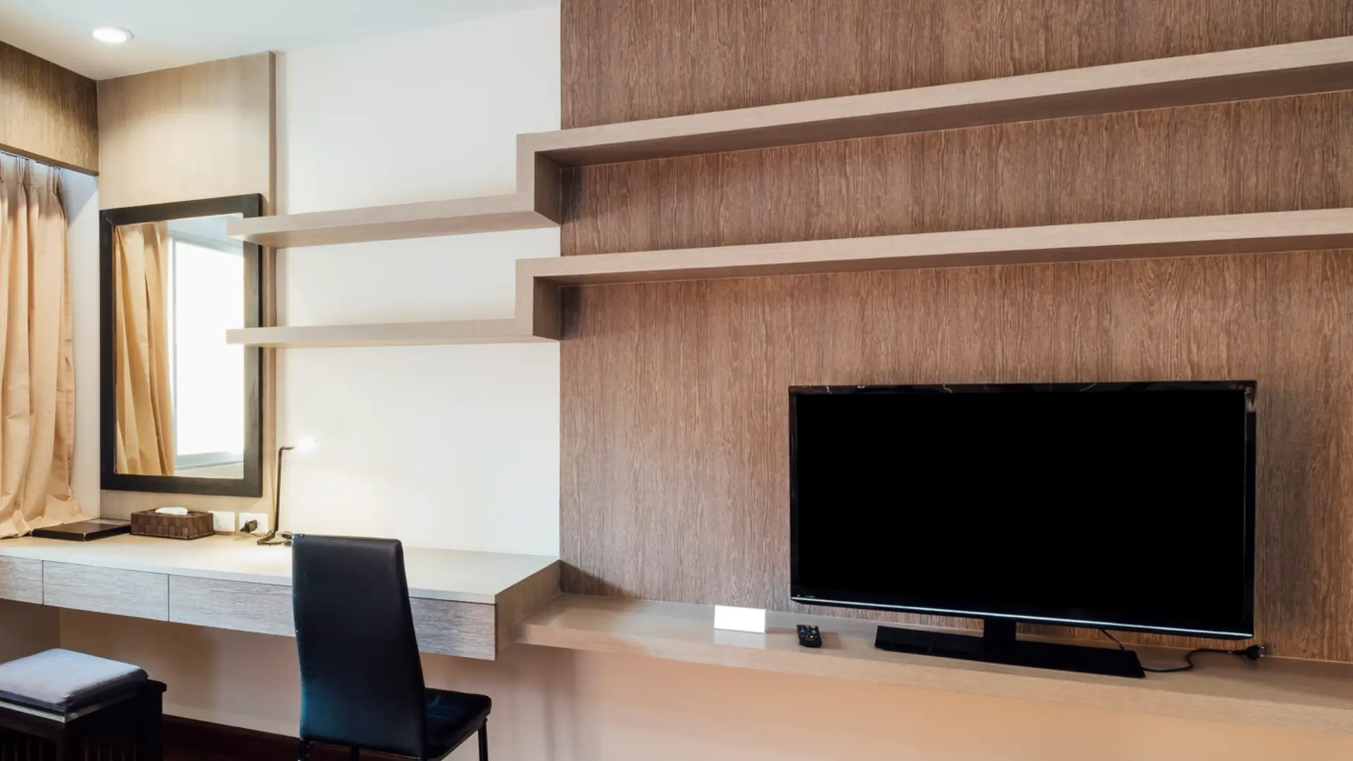 Wooden Panel TV Unit with Storage